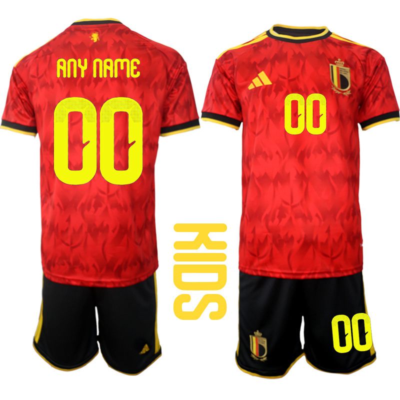 Youth 2026 World Cup National Team Belgium home red customized Soccer Jersey